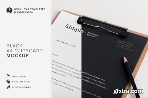 CreativeMarket - A4 Clipboard Mockup 4493075