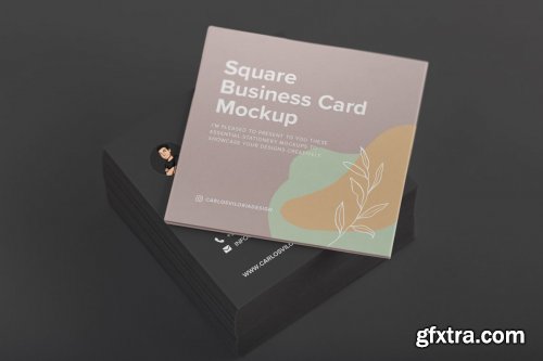 CreativeMarket - Square Business Cards Mockup 01 4528583