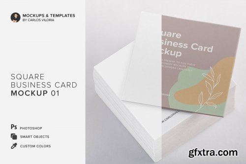 CreativeMarket - Square Business Cards Mockup 01 4528583