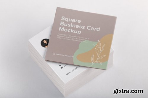 CreativeMarket - Square Business Cards Mockup 01 4528583