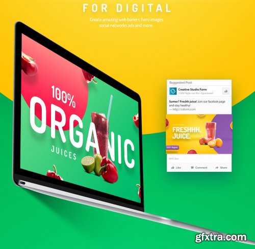 CreativeMarket - Organic Juice Premium Hero Templates 4539080