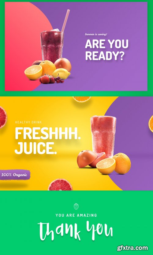 CreativeMarket - Organic Juice Premium Hero Templates 4539080