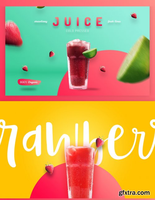 CreativeMarket - Organic Juice Premium Hero Templates 4539080