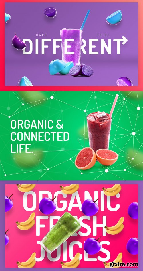 CreativeMarket - Organic Juice Premium Hero Templates 4539080