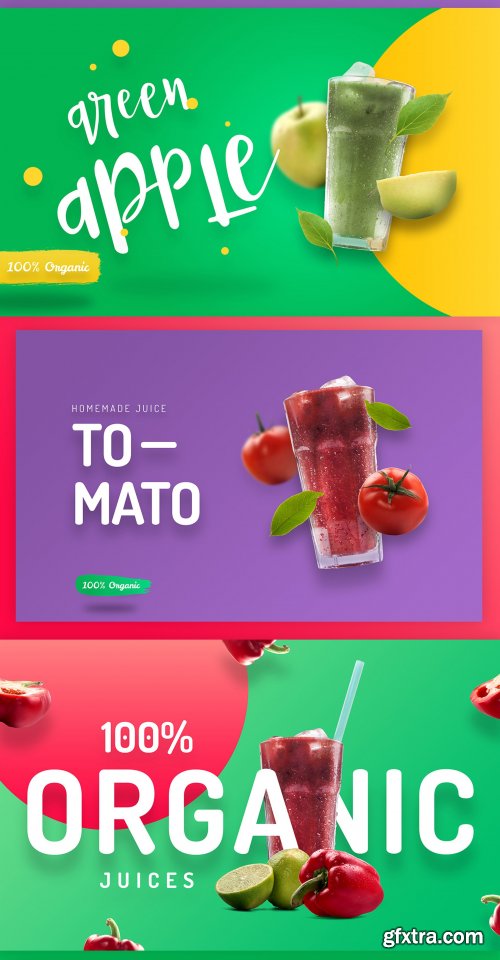 CreativeMarket - Organic Juice Premium Hero Templates 4539080