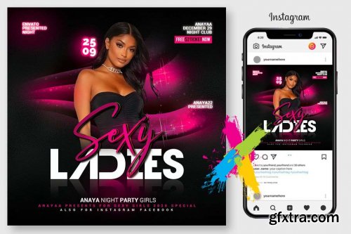 CreativeMarket - Ladies Night Flyer 4596524 