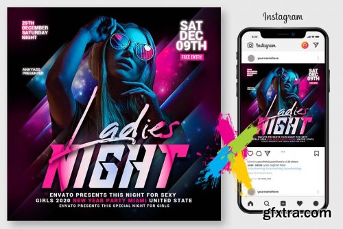 CreativeMarket - Ladies Night Flyer 4577261 