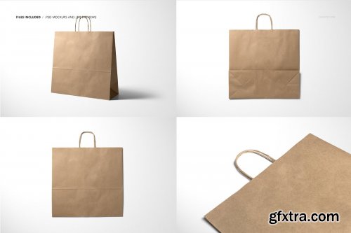 CreativeMarket - Kraft Shopping Paper Bag 4 Mockup 4559710
