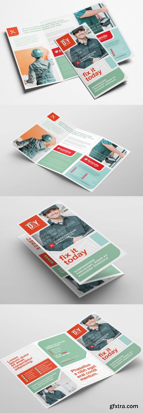 Diy Handyman Trifold Brochure Layout 324308613