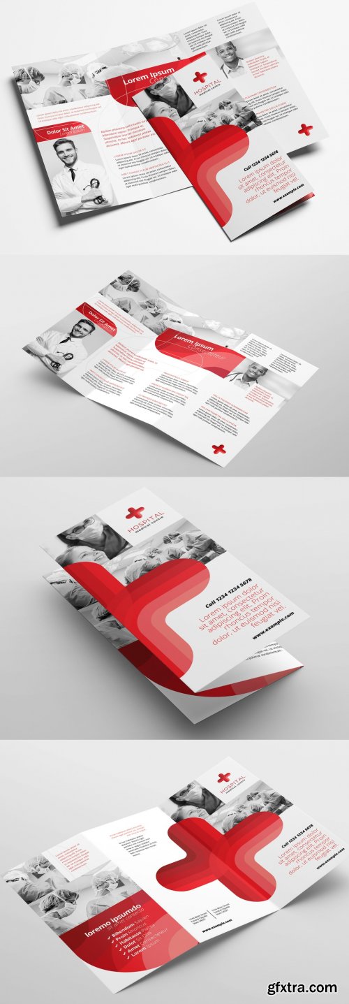 Hospital Trifold Brochure Layout 324308472