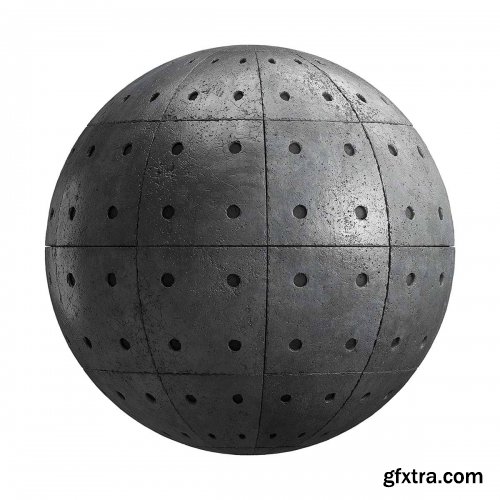 Dark grey concrete panels PBR Texture