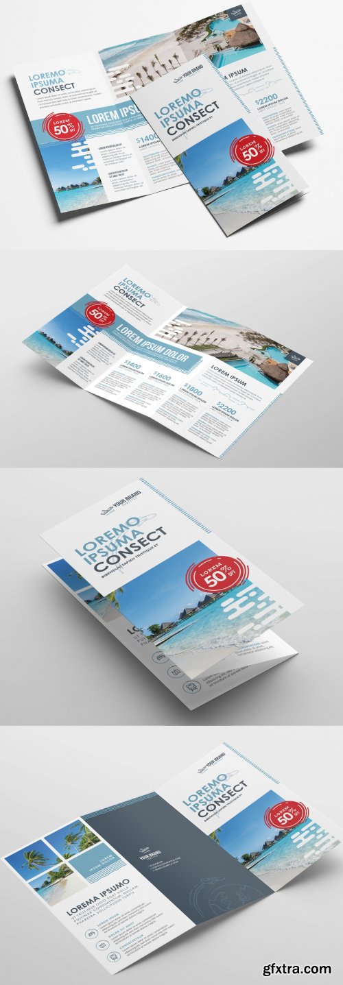 Travel Agency Trifold Brochure Layout 324308226