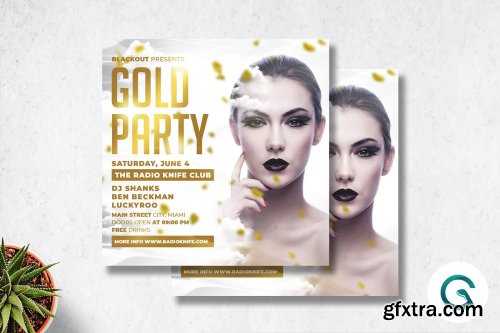 CreativeMarket - Gold Party Flyer Template 4571354