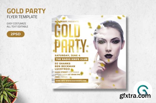 CreativeMarket - Gold Party Flyer Template 4571354