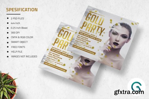 CreativeMarket - Gold Party Flyer Template 4571354