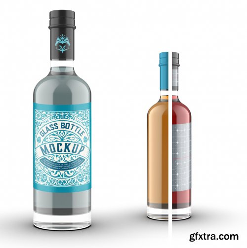 Colored Gin Bottle Packaging Mockup 324605251
