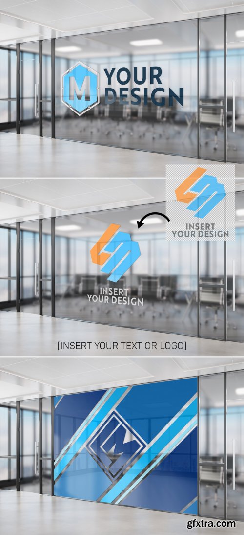 Logo Mockup on Office Tinted Window 324636973