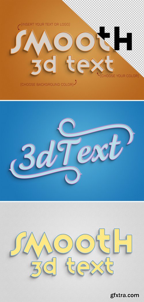 3D Text Effect Mockup with Stroke 324637168