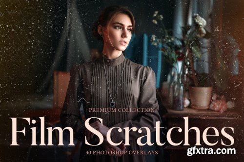 CreativeMarket - Film Scratches Photoshop Overlays 4548099