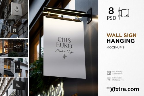 CreativeMarket - Wall Sign Hanging Mock-Up 4615739