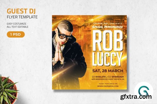 CreativeMarket - Guest DJ Flyer Template 4596494