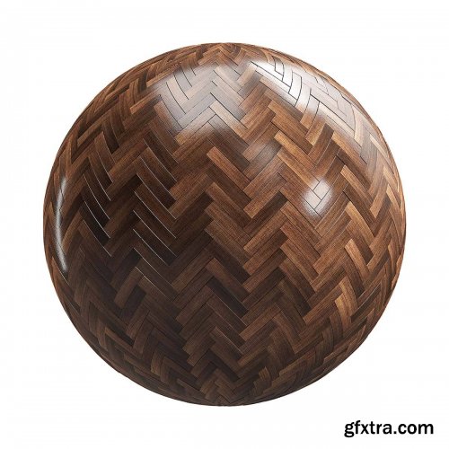 Dark herringone wood parquet PBR Texture