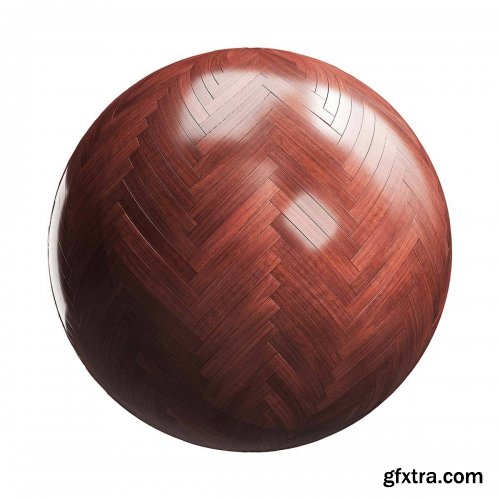 Red Herringbone Wood Parquet 02 PBR Texture