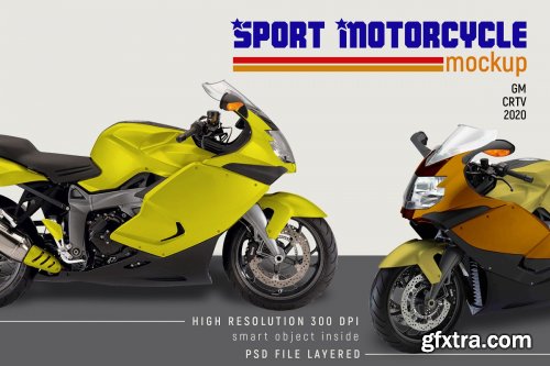 CreativeMarket - Sport Motorcycle Mock-up 4539796