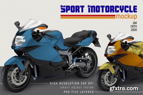 CreativeMarket - Sport Motorcycle Mock-up 4539796