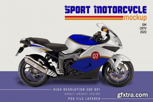 CreativeMarket - Sport Motorcycle Mock-up 4539796