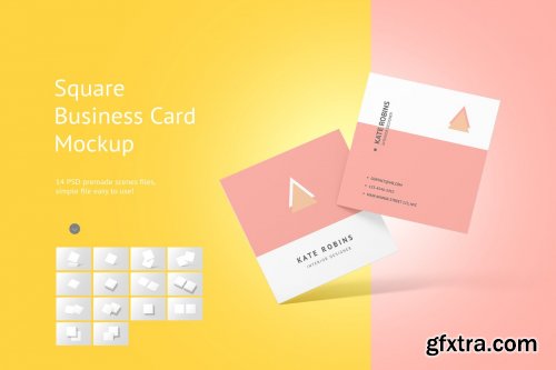 CreativeMarket - Square Business Card Mockup 4566160