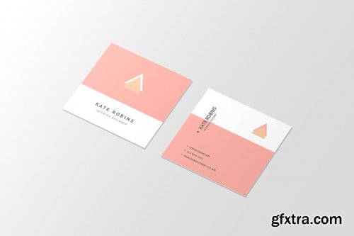 CreativeMarket - Square Business Card Mockup 4566160