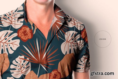 CreativeMarket - Men's Hawaiian Shirt Mockup 4465659