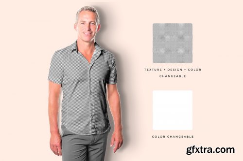 CreativeMarket - Men's Hawaiian Shirt Mockup 4465659