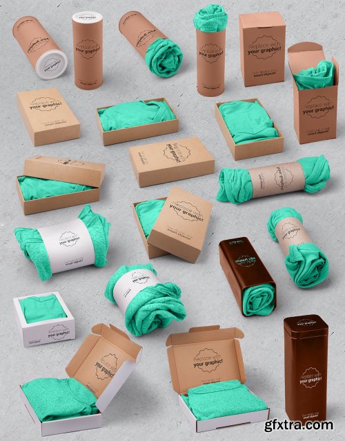 CreativeMarket - T-shirt Packages Perspective View 4523627