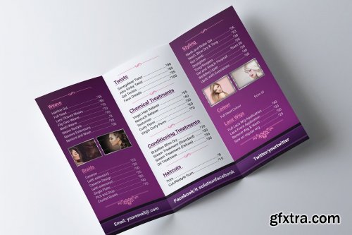 CreativeMarket - Beauty Salon Trifold Brochure 4443143