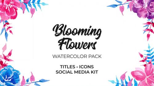 Blooming Flowers. Watercolor Pack - 14535246