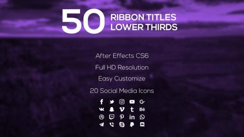 50 Ribbon Titles & Lower Thirds - 11817705