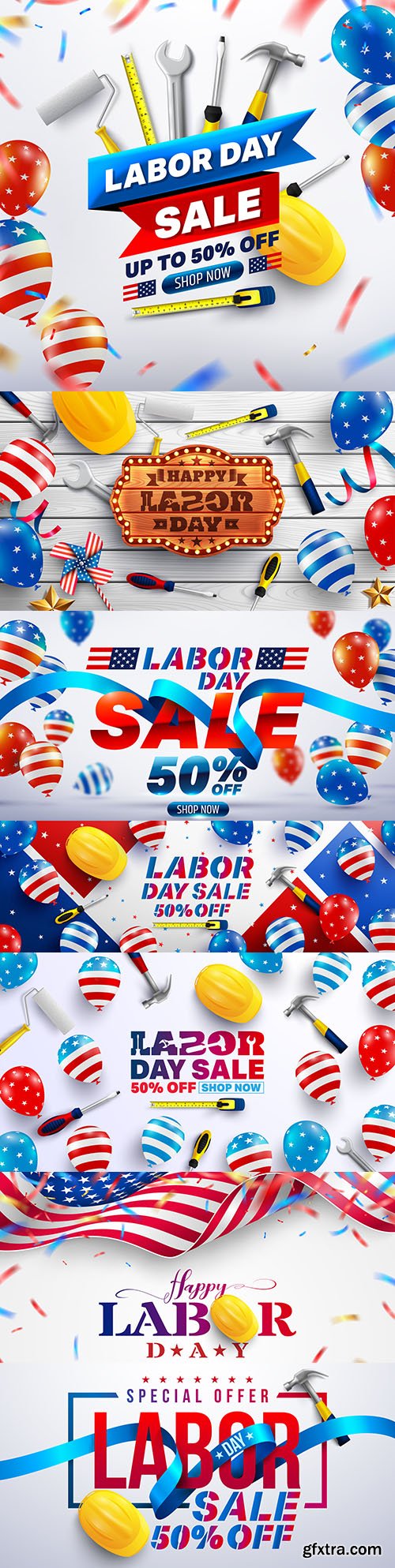 Happy Labor Day sale banner illustration
