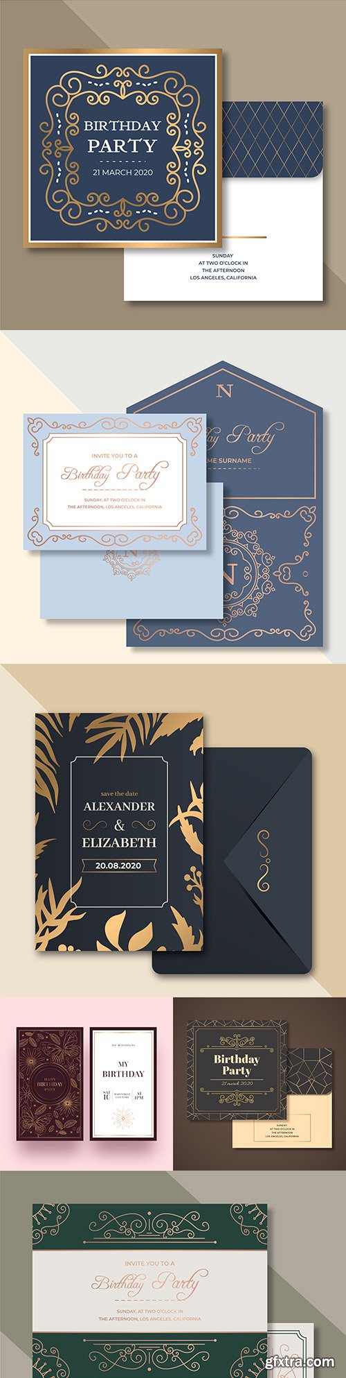 Birthday and wedding template elegant invitation
