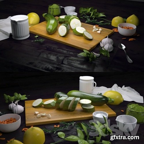 Decor with vegetables 3d Model