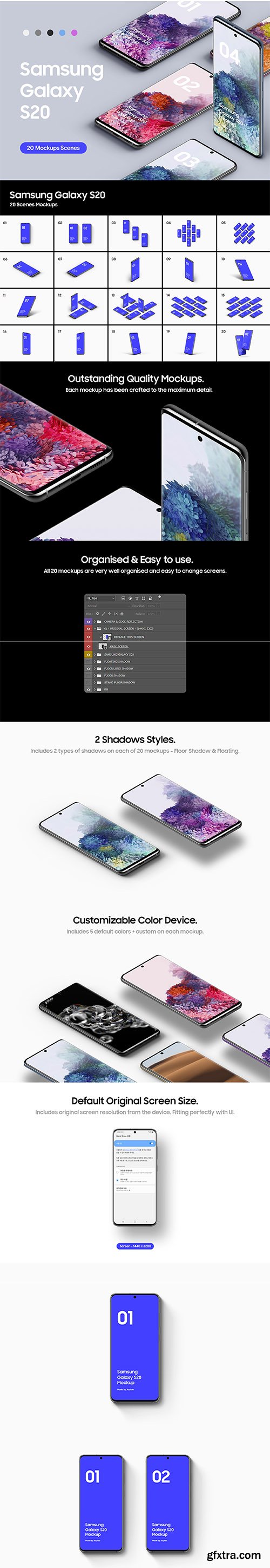 Samsung Galaxy S20 - 20 Mockups