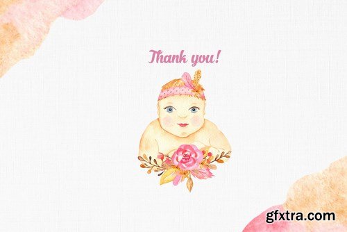 It’s a girl watercolor clipart, cards, patterns