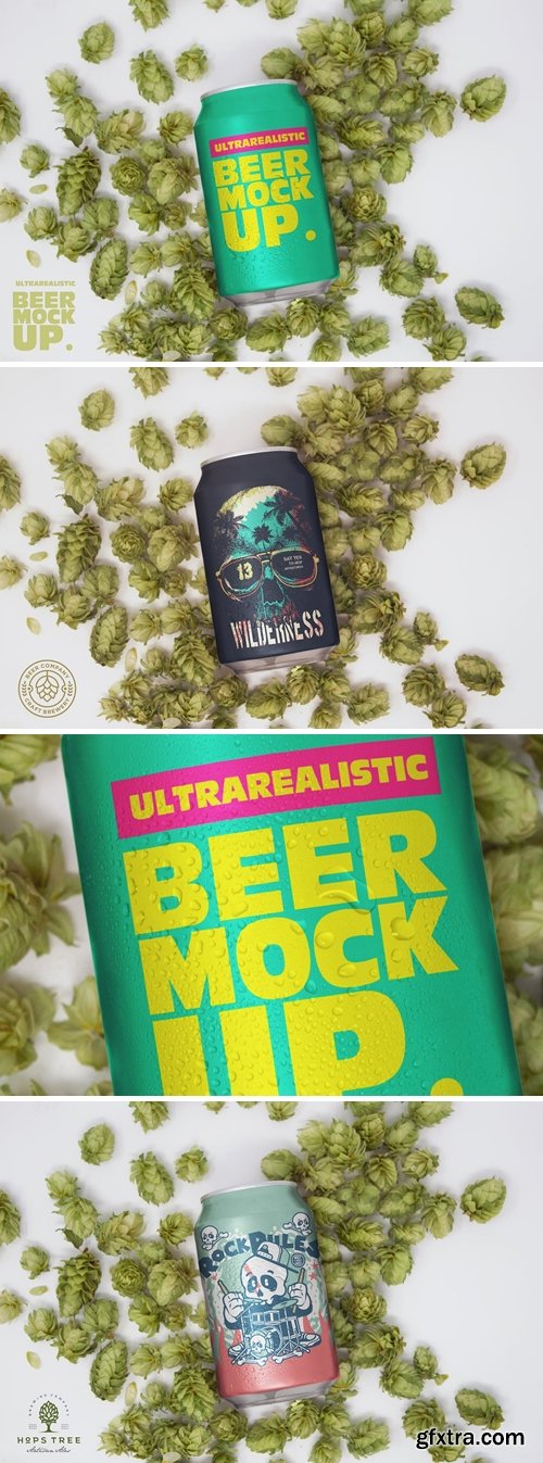 Hop Beer Can Mockup