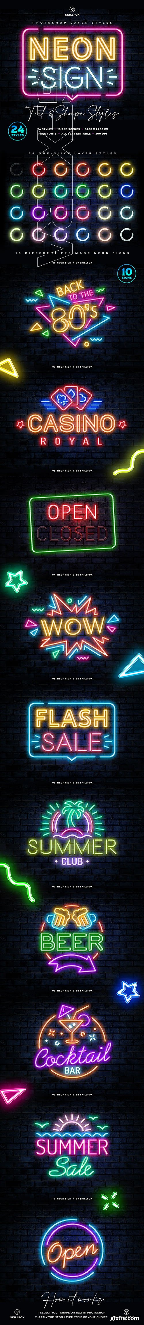 Graphicriver - Neon Sign Photoshop Styles 25832553