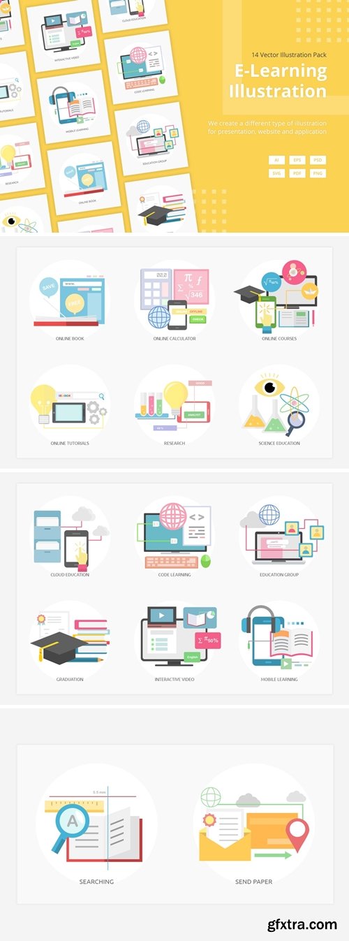 E-Learning Vector Illustration