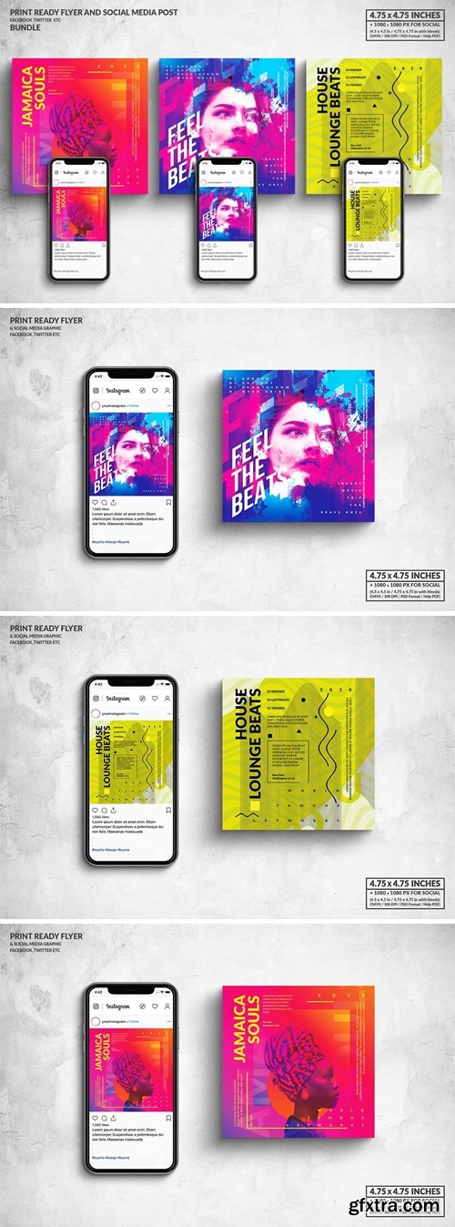 Art Event Square Flyer & Social Media Post Bundle