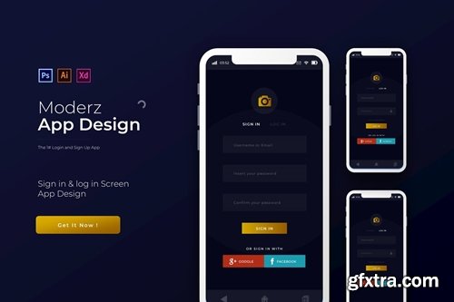 Moderz Login & Sign Up | App Design Template