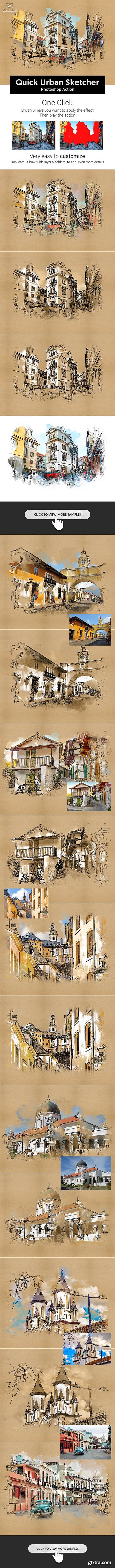 Graphicriver - Quick Watercolor Urban Sketcher Photoshop Action 25875786