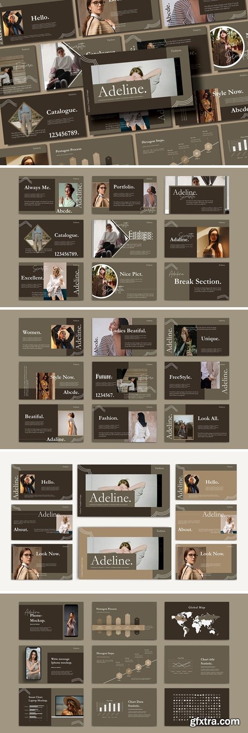 ADALINE - FASHION Powerpoint, Keynote and Google Slides Templates